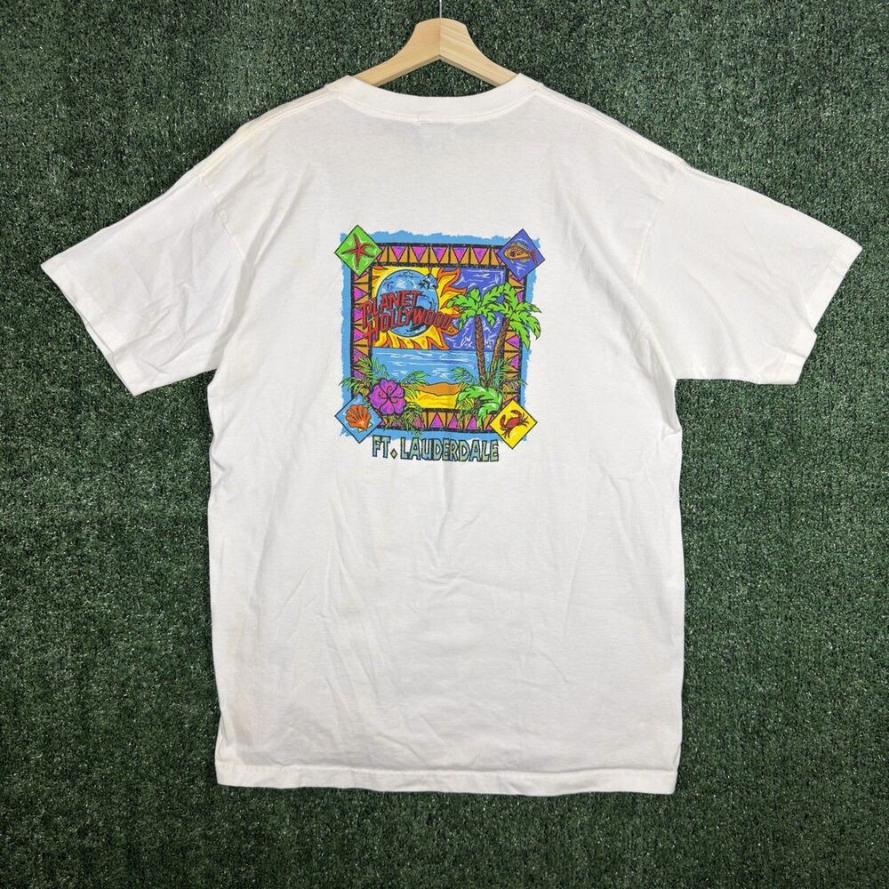 Vintage Planet Hollywood T Shirt Mens XL Ft. Lauderdale Florida 90s 1991 USA